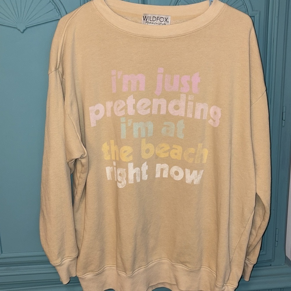 Rare Vintage Play Pretend Roadtrip Sweater WildFox Dollskill sand pastel graphic - Picture 5 of 12